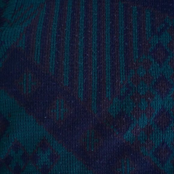 Vintage Sir William Teal Navy Textured Knit Retro Eclectic Grandpa Sweater XL - Picture 9 of 9